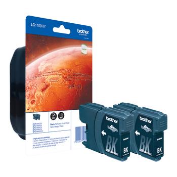 BROTHER LC1100HY-BK - 2-pack - High Yield - black - original - blister - ink cartridge - for Brother DCP-6690CW,  MFC-5890CN,  MFC-6490CW,  MFC-6890CDW (LC1100HYBKBP2DR)