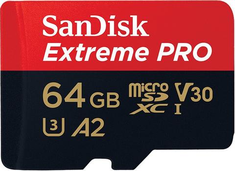 SANDISK Extreme PRO 64GB MicroSDXC Memory Card and Adapter (SDSQXCU-064G-GN6MA)