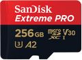 SANDISK k Extreme Pro - Flash memory card (microSDXC to SD adapter included) - 256 GB - A2 / Video Class V30 / UHS-I U3 / Class10 - microSDXC UHS-I