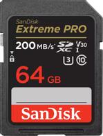 SanDisk Extreme Pro 64GB SD-kort Video Class V30 / UHS-I U3