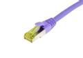 SYNERGY Patchkabel RJ45, CAT6A 500Mhz, 1,5m, lila, S-STP(S/FTP), TPE/LSZH(Ultraflex), AWG26, mit CAT7 Rohkabel, Synergy 21