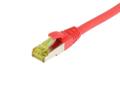 SYNERGY Patchkabel RJ45, CAT6A 500Mhz, 1,5m, rot, S-STP(S/FTP), TPE/LSZH(Ultraflex), AWG26, mit CAT7 Rohkabel, Synergy 21