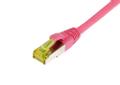SYNERGY Patchkabel RJ45, CAT6A 500Mhz, 1,5m, magenta, S-STP(S/FTP), TPE/LSZH(Ultraflex), AWG26, mit CAT7 Rohkabel, Synergy 21