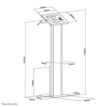 Neomounts by Newstar floor stand with cabinet lockable tablet casing for Apple iPad PRO Air & Samsung Galaxy Tab (FL15-750WH1)