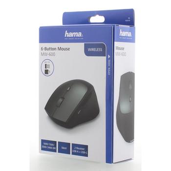 HAMA Mouse Wireless Dual Mode USB-C/ USB-A 6-button Black (00182616)