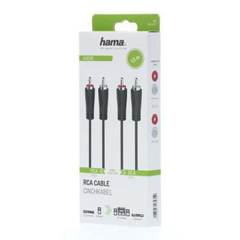 HAMA Cable Audio 2 RCA Plugs - 2 RCA Plugs 1.5m (00205257)