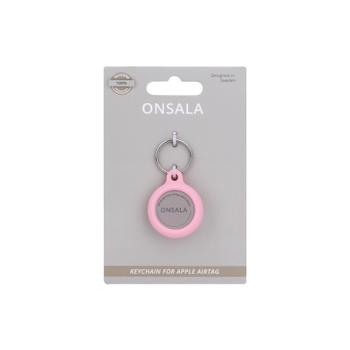 ONSALA Airtag Holder Silicone Pink with Keyring (664064)