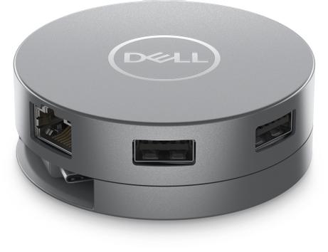 DELL 6-in-1 Multiport Adapter DA305 - dokkingstasjon - USB-C - HDMI, DP, USB-C - 1GbE (DELLDA305Z)