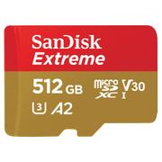 SANDISK 512GB Extreme Class 10 Memory Card and Adapter