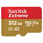 SANDISK Memory card SANDISK EXTREME microSDXC 512 GB 190/130 MB/s UHS-I U3 (SDSQXAV-512G-GN6MA)