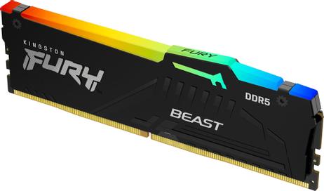 Kingston FURY Beast RGB - DDR5 - modul - 16 GB - DIMM 288-pin - 5600 MHz / PC5-44800 - ikke-bufret (KF556C40BBA-16)