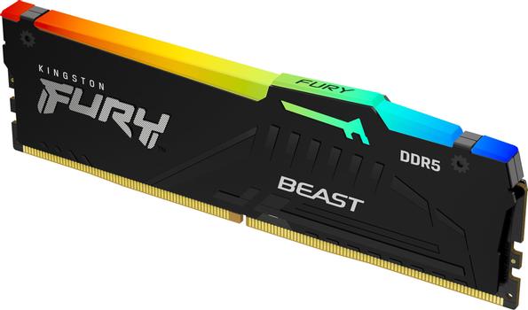 Kingston FURY Beast RGB - DDR5 - modul - 16 GB - DIMM 288-pin - 5200 MHz / PC5-41600 - ikke-bufret (KF552C40BBA-16)