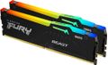 KINGSTON FURY Beast RGB - DDR5 - kit - 64 GB: 2 x 32 GB - DIMM 288-pin - 5600 MHz / PC5-44800 - CL40 - 1.25 V - unbuffered - on-die ECC