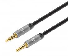 MANHATTAN MH Stereo Cable, Male/Male, 3.5mm AUX, gold plated, 1m