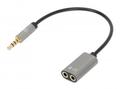 MANHATTAN MH Stereo Adapter Cable, TRRS Male/2x 3.5 Female, 20cm