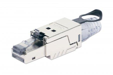 INTELLINET INT Cat6a STP Tooless RJ 45 Modular Field Plug, w-Pull Ring (790741)