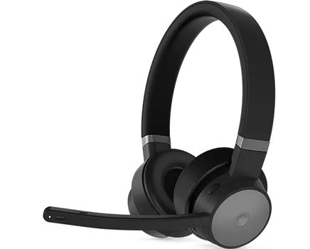 LENOVO o Go - Headset - on-ear - Bluetooth - wireless, wired - active noise cancelling - USB-C - thunder black - Certified for Skype for Business, Certified for Microsoft Teams - for ThinkCentre M70q Gen 3,  (4XD1C99221)