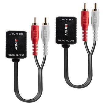 LINDY Extender RCA Audio > RJ45 Cat.5/6 UTP Max 100m (70460)