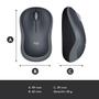 LOGITECH WIRELESS MOUSE M185 SWIFT GREY USB CORDLESS IN (910-002238)