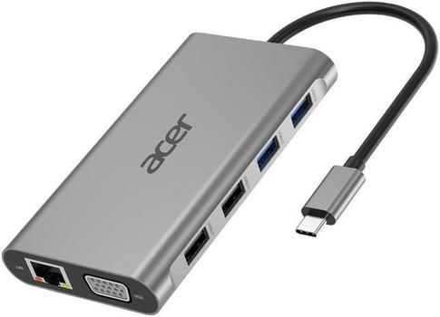 ACER 11 in 1 Type C dongle: 2 x USB3.0, 2 x USB2.0, 1 x HDMI 4k@30, 1 x VGA, 1 type C PD, 1 x SD card  (HP.DSCAB.010)