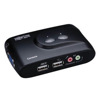 TRIPP LITE 2-PORT COMPACT USB KVM SWITCH WITH AUDIO AND CABLE PERP (B004-VUA2-K-R)