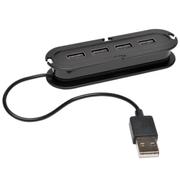 TRIPP LITE 4-Port USB 2.0 Compact Mobile Hi-Speed Ultra-Mini Hub w/ Cable - Hubb - 4 x USB 2.0 - skrivbordsmodell