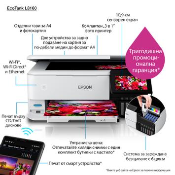 Epson EcoTank L8160 - multifunksjonsskriver - farge (C11CJ20402)