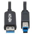 TRIPPLITE USB 3.2 Gen 1 Plenum-Rated Fiber Active Optical Cable AOC A/B M/M Black 15m