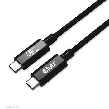 CLUB 3D USB4 GEN3X2 TYPE-C BI-DIRECTIONAL CABLE 8K60HZ DATA 40GBPS PD 240W 48V/5A EPR M/M 1M/3.28FT (CAC-1576)