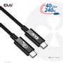 CLUB 3D USB4 GEN3X2 TYPE-C BI-DIRECTIONAL CABLE 8K60HZ DATA 40GBPS PD 240W 48V/5A EPR M/M 1M/3.28FT (CAC-1576)