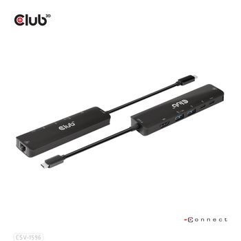 CLUB 3D USB GEN1 TYPE-C 6-IN-1 HUB WITH HDMI 8K30HZ 2XUSB TYPE-A RJ45 AND 2XUSB TYPE-C DATA AND PD CHARGING 100 WATT (CSV-1596)