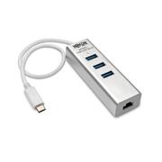 TRIPP LITE TRIPPLITE 3-Port USB-C Hub with LAN Port USB-C to 3x USB-A Ports and Gbe USB 3.0 White