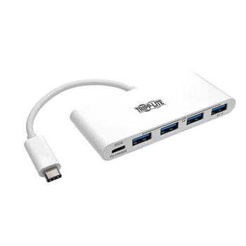 TRIPP LITE 4-Port USB 3.1 USB-C to USB-A Hub w/ USB-C Charging Port 5 Gbps - Hub - 4 x SuperSpeed USB 3.0 - desktop (U460-004-4A-C)