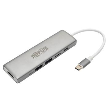 TRIPP LITE TRIPPLITE USB-C Dock 4K HDMI USB 3.2 Gen 1 USB-A Hub Ports Memory Card 60W PD Charging (U442-DOCK10-S)