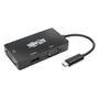 TRIPP LITE TRIPPLITE USB-C Multiport Adapter M/3xF - 4K HDMI DVI VGA HDCP Black