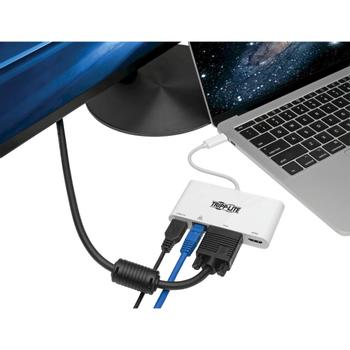 TRIPP LITE TRIPPLITE USB-C Multiport Adapter - 4K HDMI VGA USB-A GbE HDCP White (U444-06N-HV4GU)