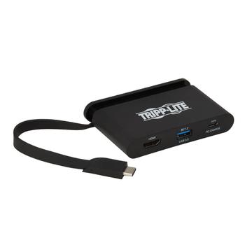 TRIPP LITE TRIPPLITE USB-C Multiport Adapter - 4K HDMI USB-A Self-Storing Cable 100W PD Charging Black (U444-T6N-H4UBC)