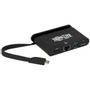 TRIPP LITE TRIPPLITE USB-C Multiport Adapter - 4K HDMI USB-A GbE Self-Storing Cable 100W PD Charging Black