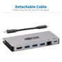 TRIPP LITE TRIPPLITE USB-C Dock - 4K HDMI USB 3.2 Gen 1 USB-A Hub GbE Memory Card 100W PD Charging Detachable Cord (U442-DOCK5D-GY)