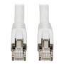 TRIPP LITE TRIPPLITE Cat8 25G/40G Certified Snagless Shielded S/FTP Ethernet Cable RJ45 M/M PoE White 25ft. 7.62m