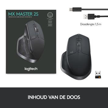 Logitech MX Master 2S - mus - Bluetooth,  2.4 GHz - grafitt (910-005966)