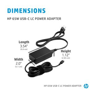 HP 65W USB-C LC POWER ADAPTER . CHAR (1P3K6AA#ABB)