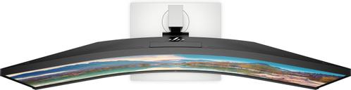 HP E34m G4 Conferencing Monitor - E-Series - LED-skärm - böjd - 34" - 3440 x 1440 WQHD @ 75 Hz - VA - 400 cd/m² - 3000:1 - 5 ms - HDMI, DisplayPort,  USB-C - högtalare - silver (ställ), svart huvud (40Z26AA#ABB)