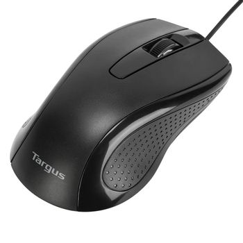 TARGUS Full-Size - Mouse - antimicrobial - optical - wired - USB - black (AMU81AMGL)