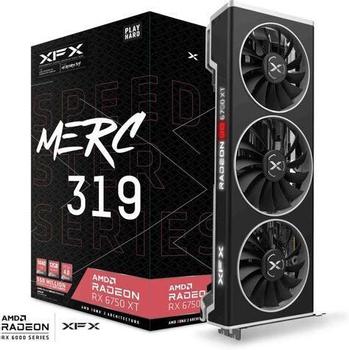XFX Radeon RX 6750 XT MERC 308 BLACK RDNA2 Gaming GPU, 12GB GDDR6, PCie 4.0, opp til 2623MHz (RX-675XYTBDP)