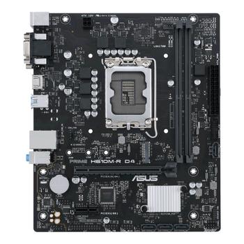 ASUS S PRIME H610M-R D4 - Motherboard - micro ATX - LGA1700 Socket - H610 Chipset - USB 3.2 Gen 1 - Gigabit LAN - onboard graphics (CPU required) - HD Audio (8-channel) (90MB1B40-M0ECY0)