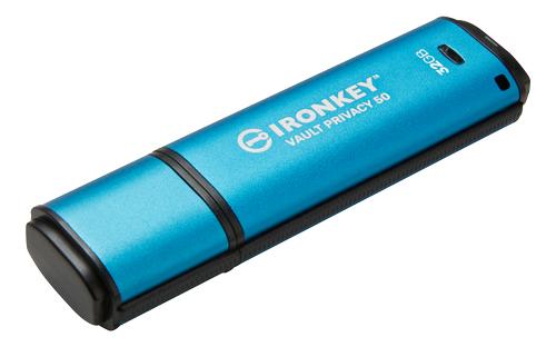 KINGSTON IronKey Vault Privacy 50 Series - USB flash drive - encrypted - 32 GB - USB 3.2 Gen 1 - TAA Compliant (IKVP50/32GB)