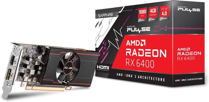 SAPPHIRE PULSE AMD RX 6400 GAMING 4GB GDDR6 HDMI / DP LP CTLR (11315-01-20G)