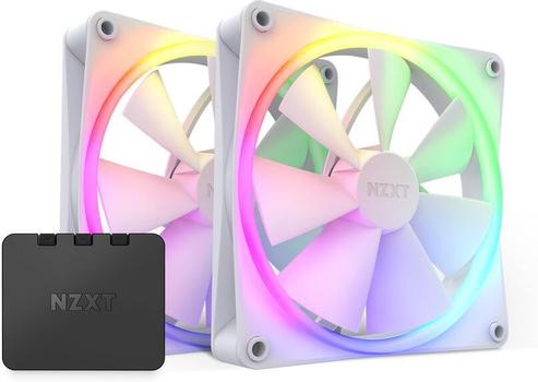 NZXT F140 RGB 140mm White 2-pack & RGB Controller (RF-R14DF-W1)
