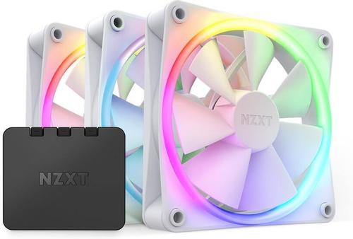 NZXT F120 RGB 120mm White 3-pack & RGB Controller (RF-R12TF-W1)